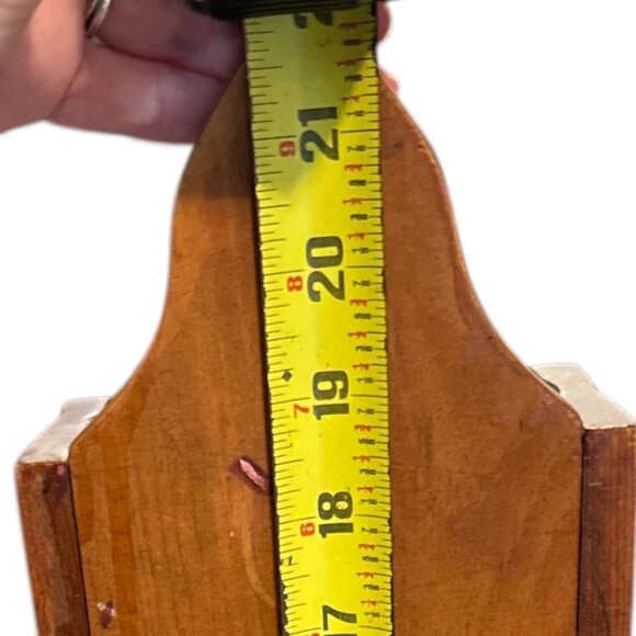 Vintage Wooden Wall-Mounted Mail Organizer With 3 Compartments 22" Tall For Home - Picture 4 of 10